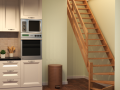 Scara interioara Rustic - lemn masiv brad, kit complet