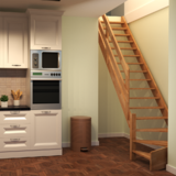 Scara interioara Rustic - lemn masiv brad, kit complet